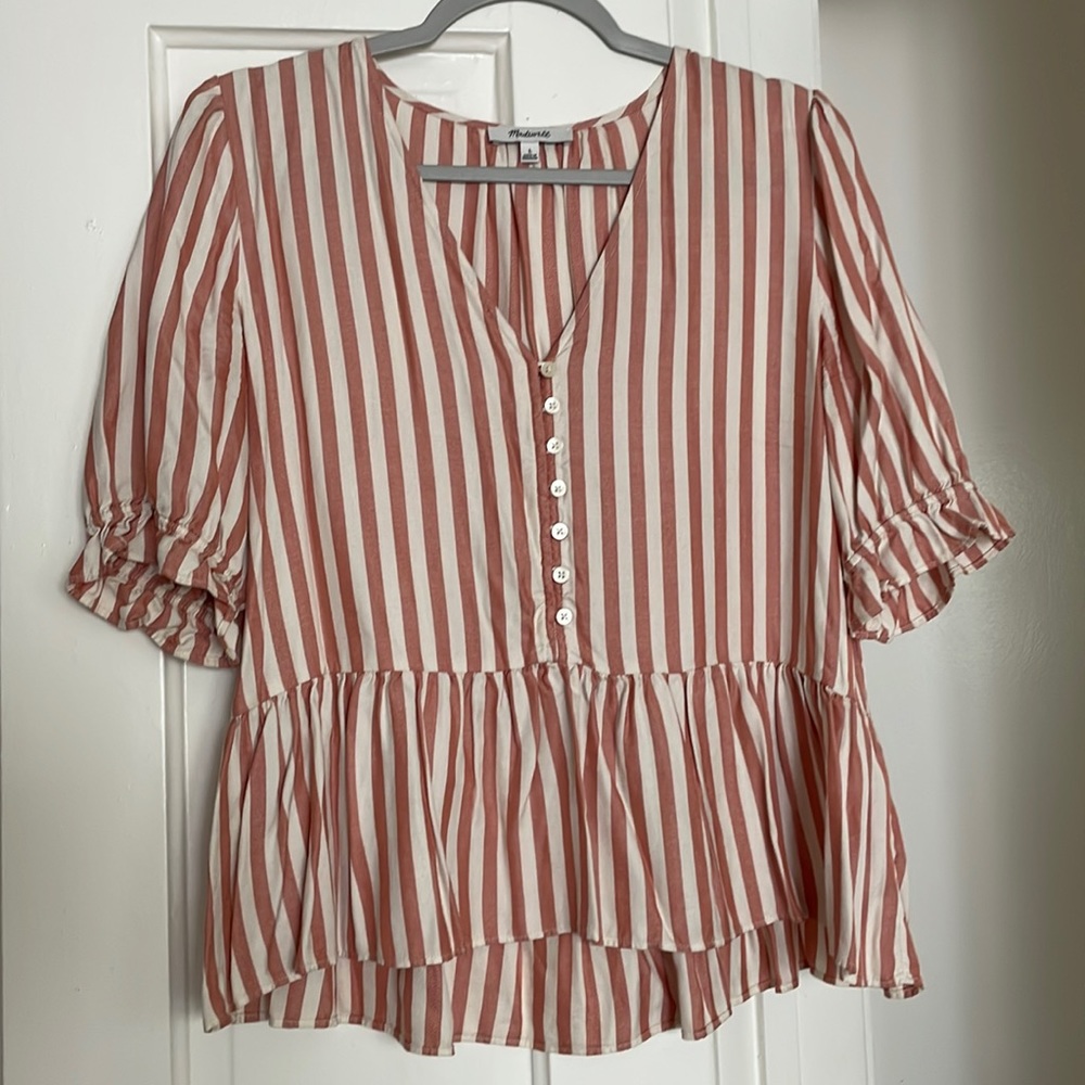 adorable Madewell peplum 🧡🩷🤍